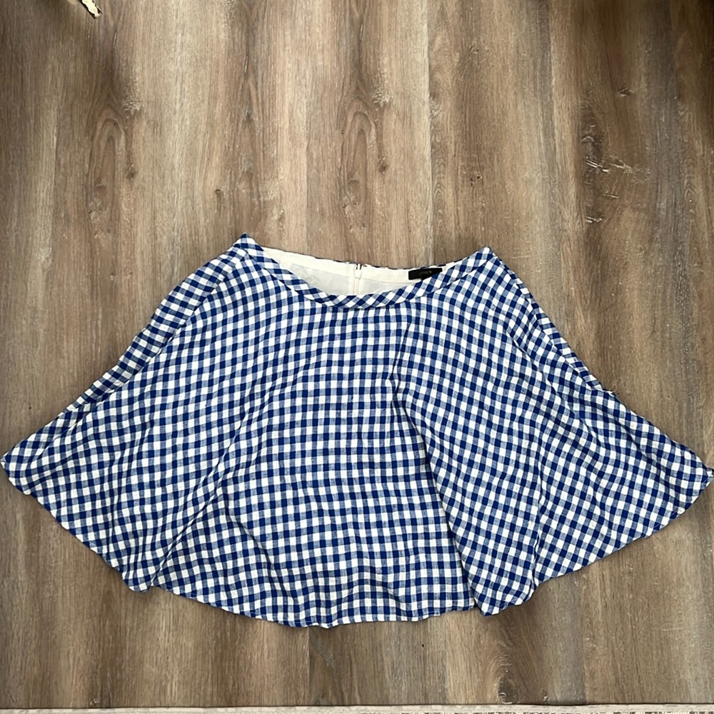 Jcrew blue and white gingham skirt